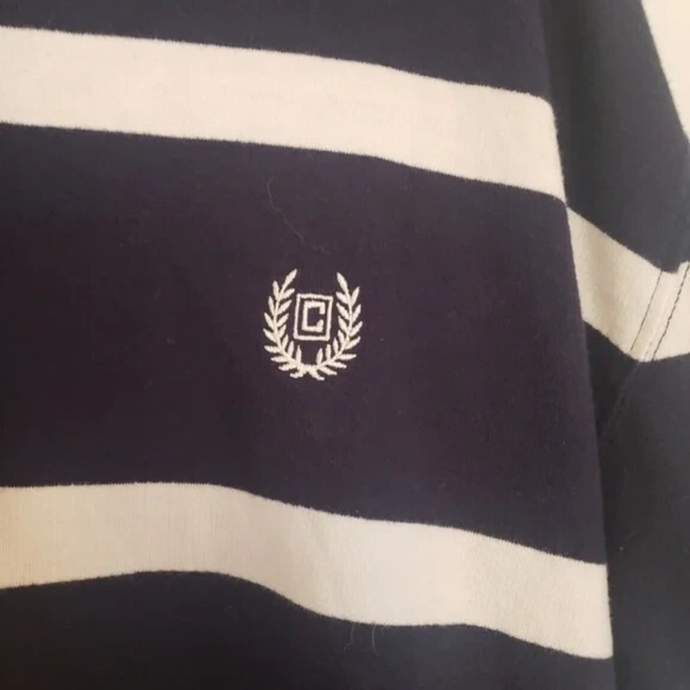 Chaps Mens XL Striped Hoodie Sweatshirt Pullover Fleece Kangaroo Pocket - Picture 5 of 6